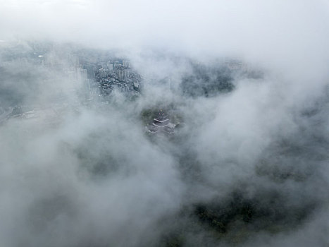 广东惠州高榜山挂榜阁云海航拍风光