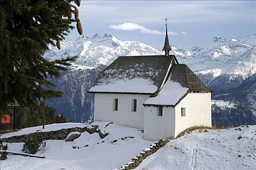 山,小教堂,沃利斯,瑞士