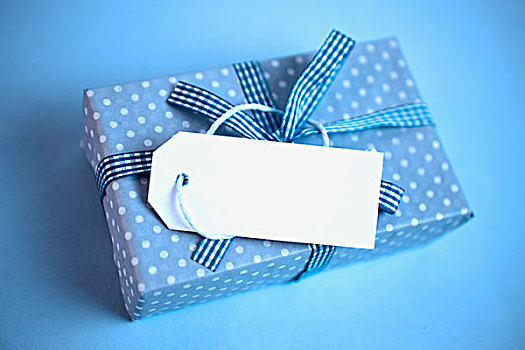 蓝色,礼品包装,盒子,留白,标签