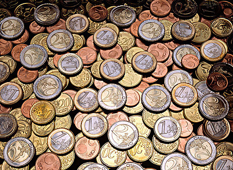 背景,欧元,分币,硬币