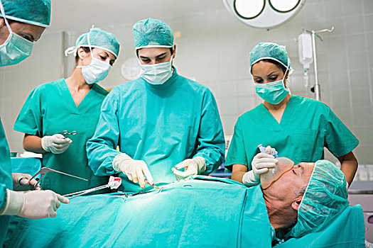 外科,团队,表演,病人,腹部,手术室