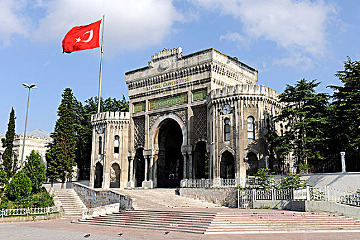 大门,入口,大学,伊斯坦布尔,贝亚,土耳其