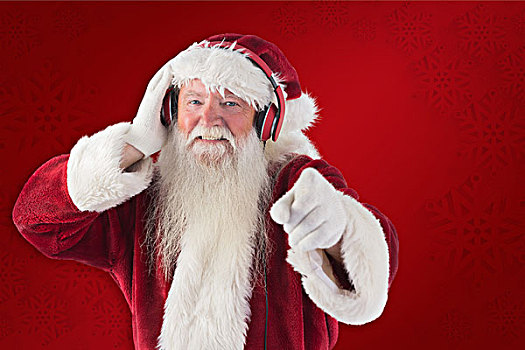 圣诞老人,听,音乐