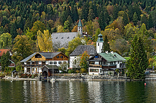 教区教堂,乡村,瓦尔幸湖,上巴伐利亚,巴伐利亚,德国,欧洲