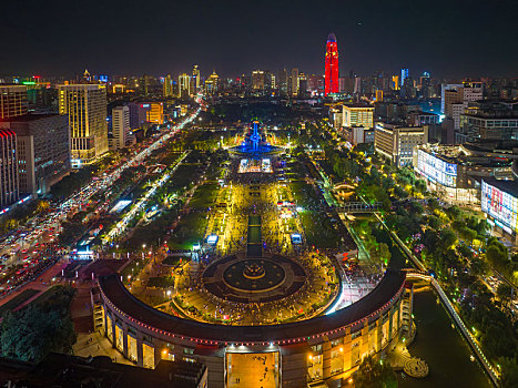 济南泉城广场国庆节夜景