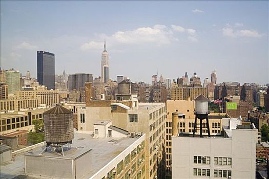 风景,高处,曼哈顿,纽约,美国