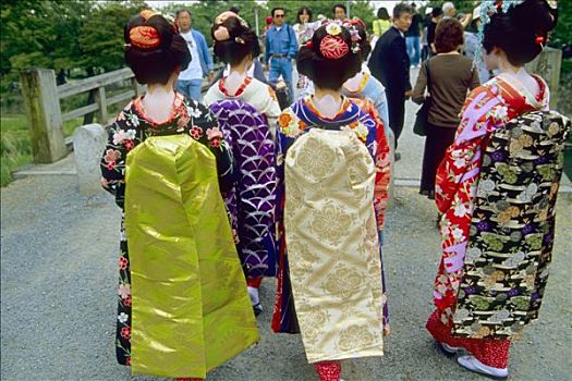 日本,本州,关西,京都,岚山,年轻,女式,和服