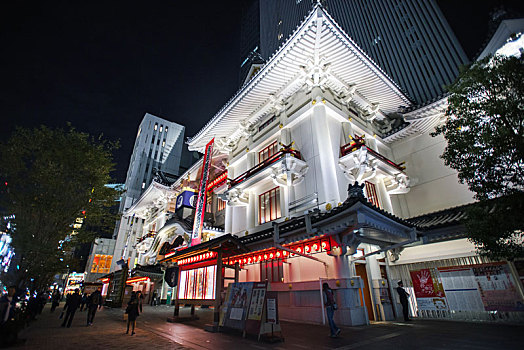 日本东京歌舞伎座夜景