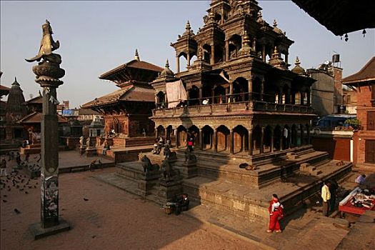 寺庙,庙宇,杜巴广场,历史,中心,帕坦,拉利特普尔,加德满都,尼泊尔,亚洲