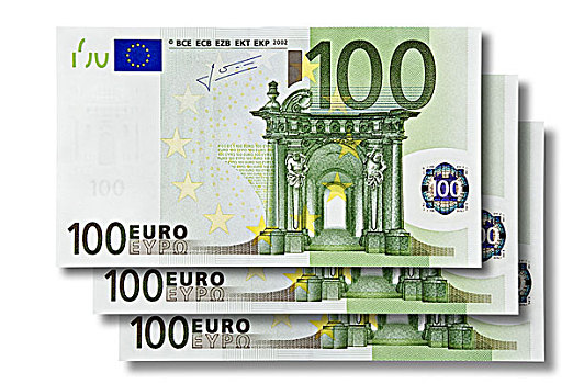 三个,100欧元,货币