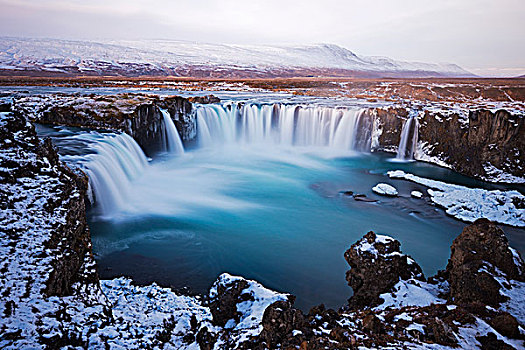 欧洲,冰岛,神灵瀑布,瀑布