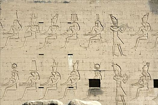象形文字,伊迪芙,庙宇,猎鹰,神,霍鲁斯,埃及,非洲