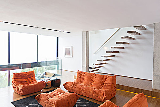 沙发,楼梯,现代生活,房间