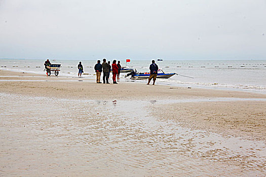 广西北海市海边银滩细沙