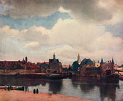 风景,鹿特丹,运河,艺术家