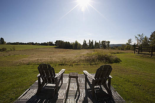 宽木躺椅,甲板,湾,魁北克,加拿大