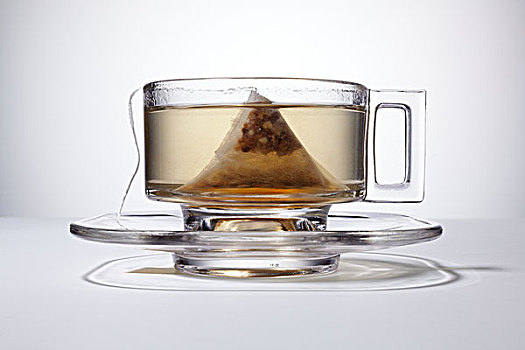 玻璃杯,茶,茶叶包