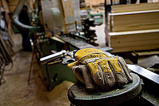 锯木厂,手套,机器