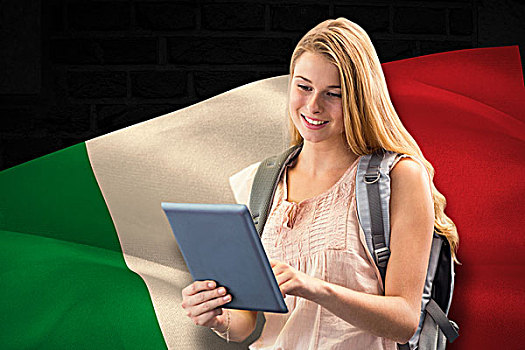 合成效果,图像,高兴,学生,电脑合成,意大利,国旗