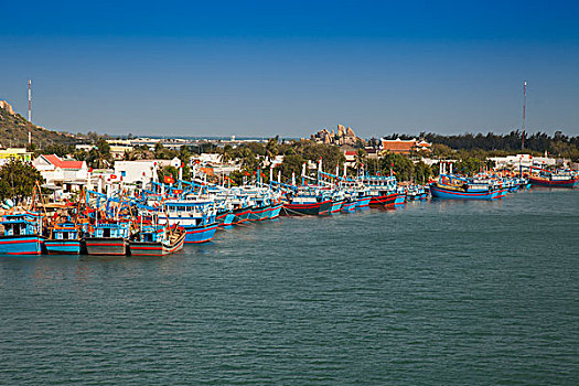 渔船,港口,宁顺,省,越南,亚洲