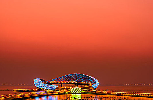 苏州湾阅湖台夜景