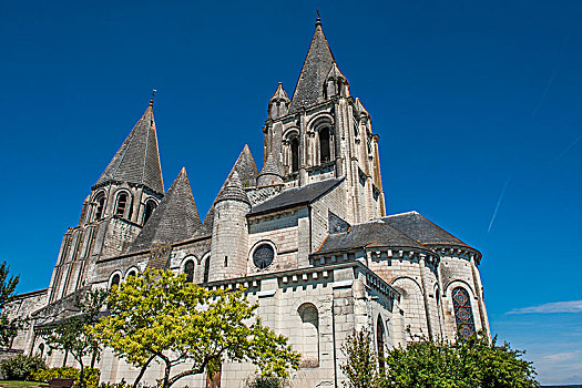 法国,卢瓦尔河,皇家,城市,湖,圣徒,教堂,12世纪