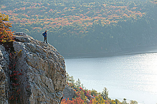 男性,远足者,白色背景,脊,基拉尼省立公园,安大略省,加拿大