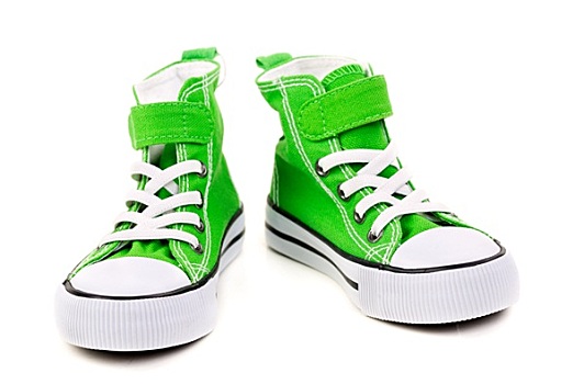 绿色,运动鞋,白色,鞋带