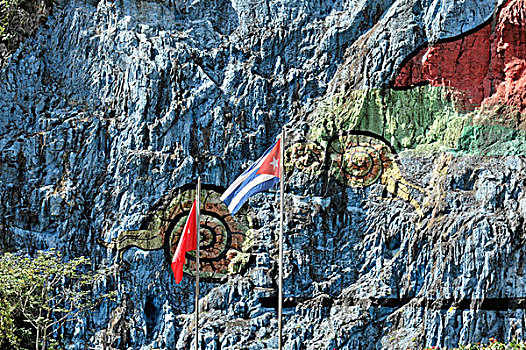 壁画,史前,墙壁,云尼斯,世界遗产,古巴,大安的列斯群岛,加勒比海,中美洲,北美