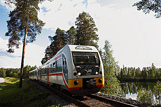 芬兰,区域,南方,自然保护区,湖区,列车