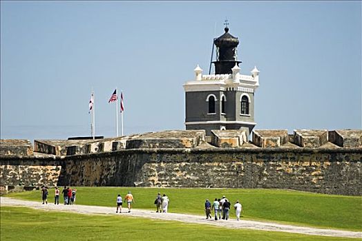 灯塔,莫罗城堡,圣胡安,波多黎各