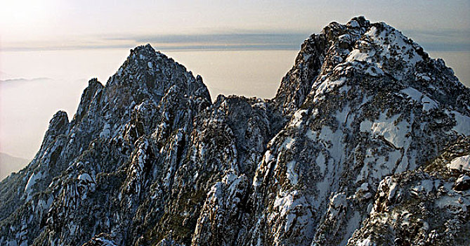 安徽,黄山,全景,宽幅,云海,雪景,日出,日落,雾淞,全山