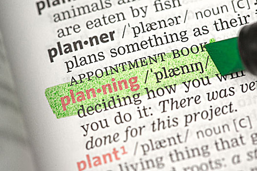 计划,定义,突显,绿色,字典