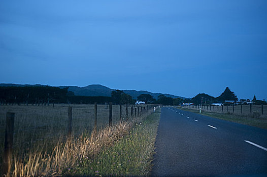 自然,道路,夜晚,靠近,金色,湾,地区,区域,南岛,新西兰