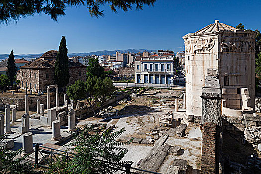 中心,希腊,雅典,罗马,阿哥拉,塔,风,公元前1世纪
