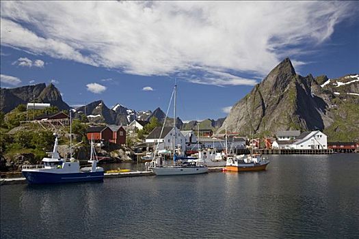 小,渔村,莫斯克内斯,罗弗敦群岛,诺尔兰郡,挪威