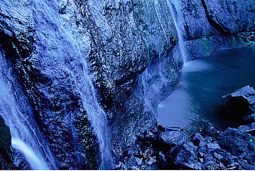 瀑布,茉莉亚岛,法属玻利尼西亚