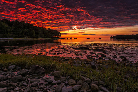日出,石头港,马萨诸塞