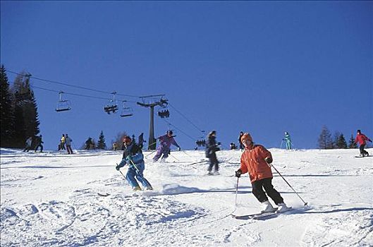 滑雪,冬季运动,雪,假日,奥地利,欧洲,山峦,阿尔卑斯山