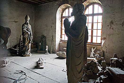砂岩,雕塑,巴黎圣母院,大教堂,存储,斯特拉斯堡,阿尔萨斯,法国