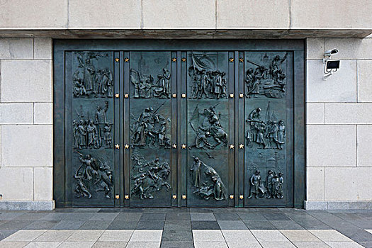 青铜,门,国家纪念建筑,山,布拉格,捷克共和国