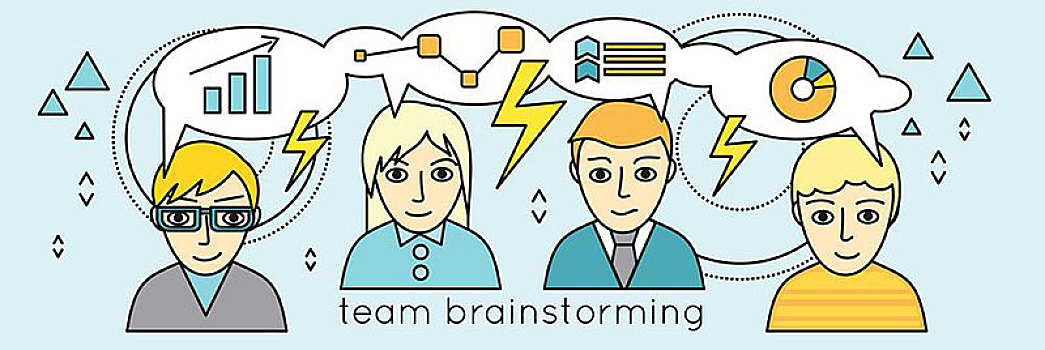 团队,头脑风暴,矢量,概念,设计,风格,脸,思考,云,经济,象征,大脑,制作,决定,商务,计划,创意,推销,研究