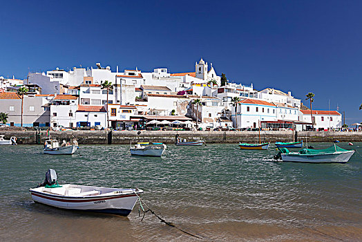 船,正面,渔村,靠近,阿尔加维,葡萄牙,欧洲