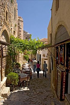 街道,中世纪,乡村,摩涅姆瓦西亚,老城,拉科尼亚,伯罗奔尼撒半岛,希腊