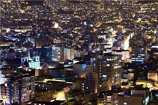 市中心,玻利维亚,夜晚