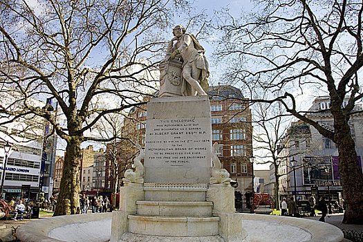 英格兰,伦敦,莱斯特广场,雕塑,莎士比亚