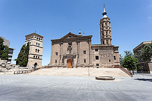 古老,教堂,萨拉戈萨,西班牙