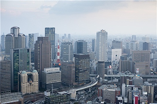 大阪,城市天际线,梅田,天空,建筑