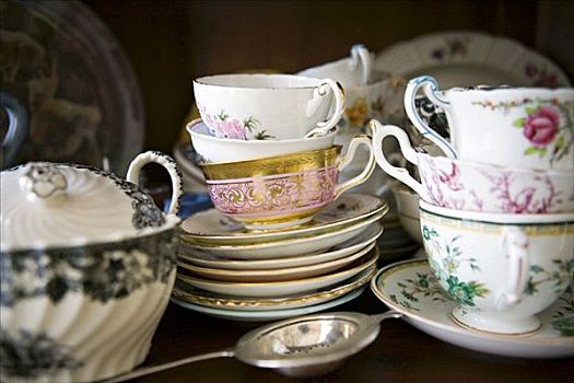 种类,瓷器,茶杯,盘子