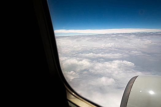 飞机飞行中的景色